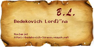 Bedekovich Loréna névjegykártya